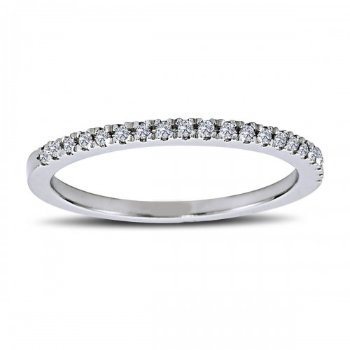 14k White Gold 0,10 Carat Diamond Half Ring 1010080