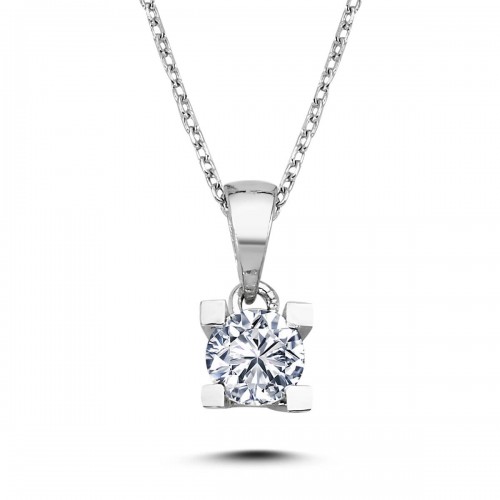 14k White Gold 0.40 Carat Diamond Solitaire Necklace 2010004