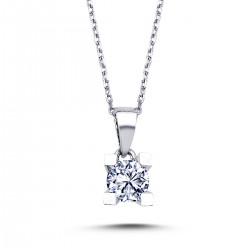 14k White Gold 0.40 Carat Diamond Solitaire Necklace 2010008