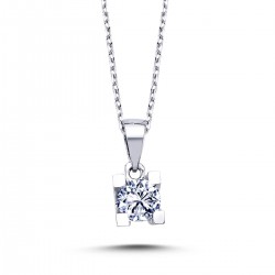 14k White Gold 0.40 Carat Diamond Solitaire Necklace 2010011