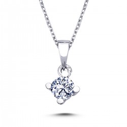 14k White Gold 0.31 Carat Diamond Solitaire Necklace 2010013