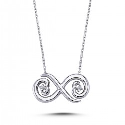 14k White Gold Diamond Infinity Necklace 2010015