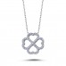 14k White Gold Clover Necklace with Diamonds 2010016