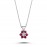 14k White Gold Diamond Ruby Daisy Necklace 2020002