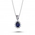 Drop Sapphire Anturaj Necklace with 14k White Gold Diamond 2020003