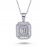 14k White Gold Baguette Diamond Necklace 2020010