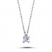 14k White Gold G Color 0.08 Carat Diamond Solitaire Necklace 2030001