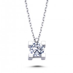 14k White Gold 0.40 Carat Diamond Solitaire Necklace 2010011