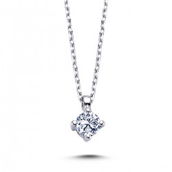 14k White Gold 0.17 Carat Diamond Solitaire Necklace 2030010