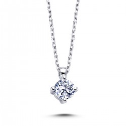 14k White Gold 0.24 Carat Diamond Solitaire Necklace 2030011