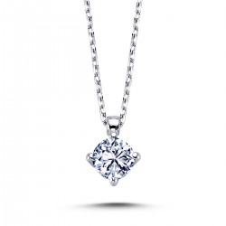 14k White Gold 0.31 Carat Diamond Solitaire Necklace 2030012