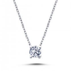 14k White Gold 0.23 Carat Diamond Solitaire Necklace 2030013