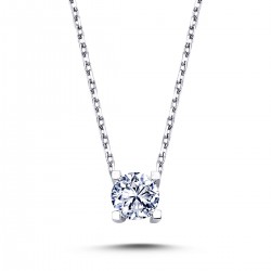 14k White Gold 0.28 Carat Diamond Solitaire Necklace 2030014