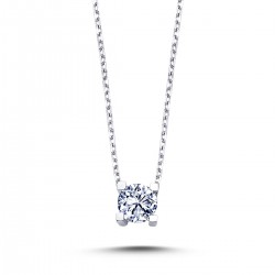 14k White Gold 0.33 Carat Diamond Solitaire Necklace 2030015