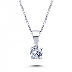 14k White Gold 0.23 Carat Diamond Solitaire Necklace 2030016