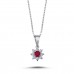 14k White Gold Diamond Ruby Anturaj Necklace 2030020