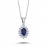 14k White Gold Diamond Oval Sapphire Anturaj Necklace 2030021