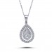 14k White Gold Diamond Stone Drop Necklace 2030022