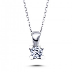 14k White Gold 0.25 Carat Diamond Solitaire Necklace 2040002