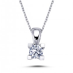 14k White Gold 0.35 Carat Diamond Solitaire Necklace 2040003