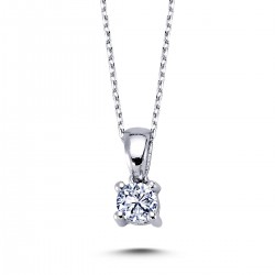 14k White Gold 0.28 Carat Diamond Solitaire Necklace 2040006