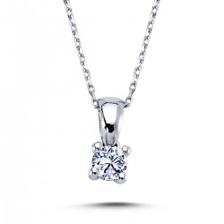 14k White Gold 0.21 Carat Diamond Solitaire Necklace 2040009