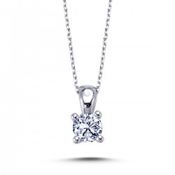 14k White Gold 0,51 Carat Diamond Solitaire Necklace 2040011