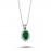 14k White Gold Diamond Oval Emerald Anthracite Necklace 2040013