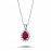 Drop Ruby Anthurage Necklace with 14k White Gold Diamond 2040015
