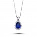 Drop Sapphire Anturaj Necklace with 14k White Gold Diamond 2040016