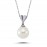 14k White Gold Pearl Necklace with Diamonds 2040021