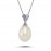 14k White Gold Diamond Drop Pearl Necklace 2040022