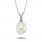 14k White Gold Diamond Drop Pearl Necklace 2040023