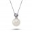 14k White Gold Pearl Necklace with Diamonds 2040024