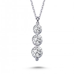 14k White Gold 0,90 Carat Tria Diamond Necklace 2040027