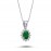 14k White Gold Diamond Oval Emerald Anthracite Necklace 2050001 14k White Gold Diamond Oval Emerald Anthracite Necklace 2050001