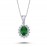 14k White Gold Diamond Oval Emerald Anthracite Necklace 2050003 14k White Gold Diamond Oval Emerald Anthracite Necklace 2050003