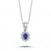 14k White Gold Diamond Oval Sapphire Anturaj Necklace 2050004