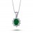 14k White Gold Diamond Oval Emerald Anthracite Necklace 2050006 14k White Gold Diamond Oval Emerald Anthracite Necklace 2050006