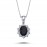 14k White Gold Diamond Oval Sapphire Anturage Necklace 2050007 14k White Gold Diamond Oval Sapphire Anturage Necklace 2050007