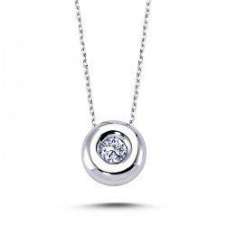 14k White Gold 0.20 Carat Diamond Solitaire Necklace 2060002