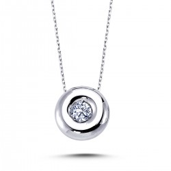 14k White Gold 0.30 Carat Diamond Solitaire Necklace 2060003