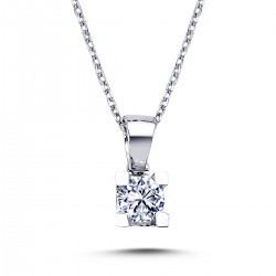 14k White Gold 0.24 Carat Diamond Solitaire Necklace 2070003