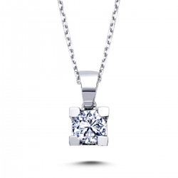 14k White Gold 0.31 Carat Diamond Solitaire Necklace 2070004