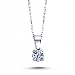 14k White Gold 0.25 Carat Diamond Solitaire Necklace 2070008