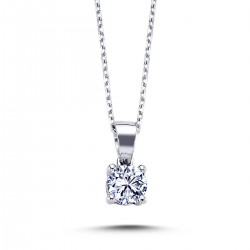 14k White Gold 0.38 Carat Diamond Solitaire Necklace 2070009