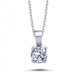 14k White Gold 0.46 Carat Diamond Solitaire Necklace 2070010