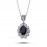14k White Gold Diamond Oval Sapphire Anturaj Necklace 2070014