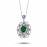 14k White Gold Diamond Emerald Necklace 2070017