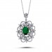 Emerald Necklace with Diamonds in 14k White Gold 2070018